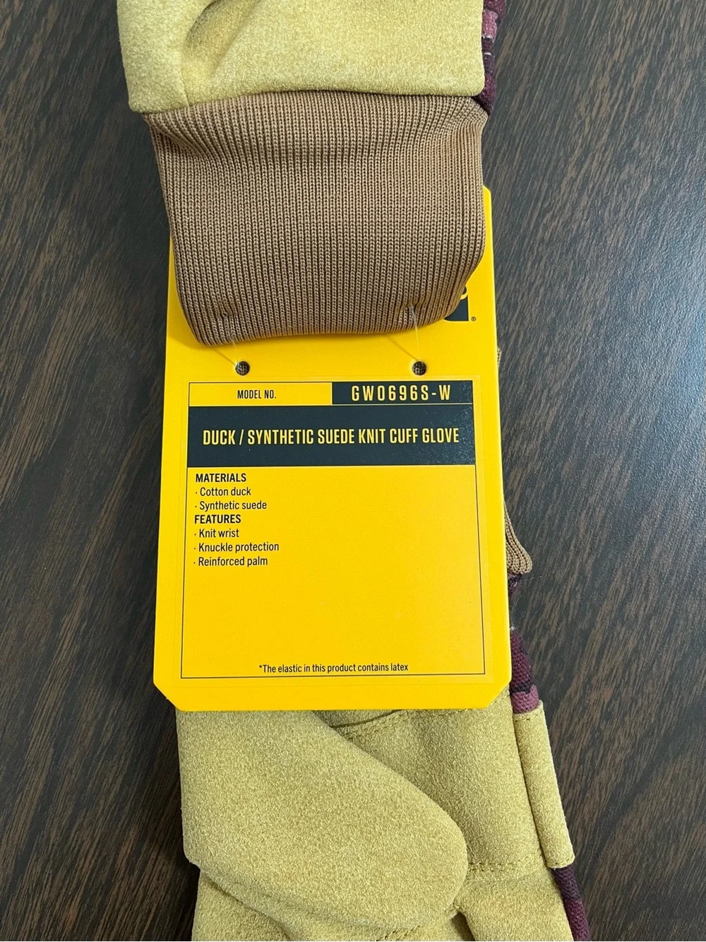 Carhartt Women’s Duck Synthetic Suede Knit Cuff Gloves Deep Wine Camo Small NWT